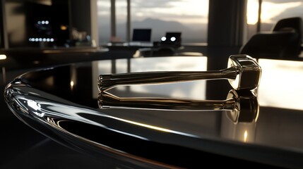 Golden hammers on modern office table