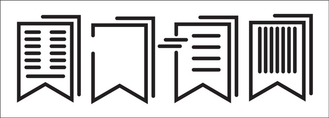 Bookmark, Favourite Line Vector Icon on White Background. Editable Stroke. Bookmark icon set. collection bookmark signs – stock vector 
