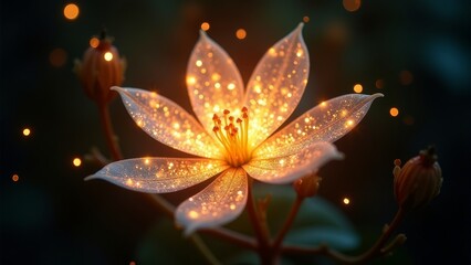A magical flower blooming with radiance
