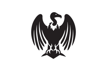 simple Vulture silhouette icon vector isolated in white background