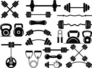 Gym Eps Vector Art, Icons, and Graphics Black and White