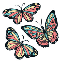 monarch butterflies set vector