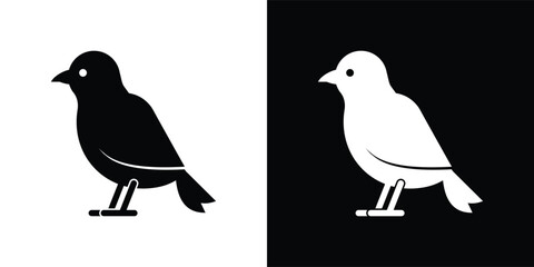 Minimal Bird Icon Silhouette Vector Art