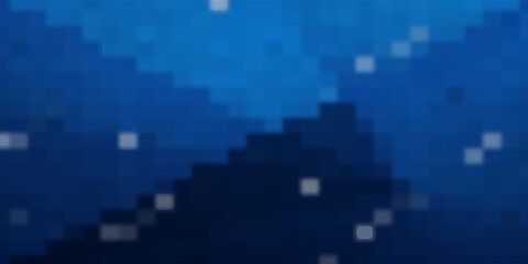 Abstract pixel shattered pattern, geometric mosaic shapes background, dark blue gradient vector illustration template for wallpaper, wrapping paper, poster, web banner, website.