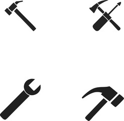 Professional tools vector icon set.
