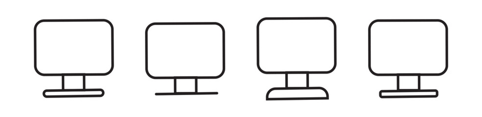 Computer monitor screen flat icon. monitor - led icon vector design template