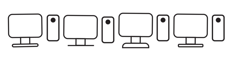 Computer monitor screen flat icon. monitor - led icon vector design template