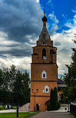 Fototapeta premium Bell tower, constructed in 1686. Assumption monastery, city Staritsa, Russia