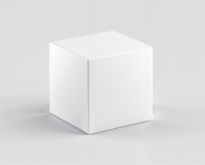 Naklejka premium Minimalistic white cube on a neutral background for display purposes