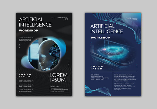 Blue And Black Futuristic Artificial Intelligence Ai Poster