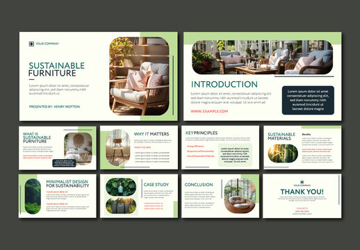 Green Sustainable Minimal Furniture Presentation Layout