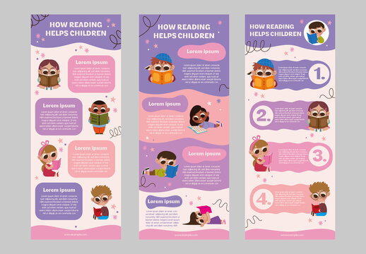Purple And Pink Educational Reading Benefits Infographic