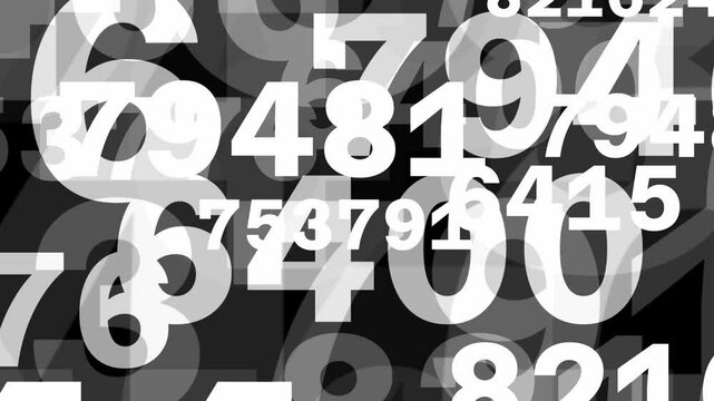 lots of numbers on a black background