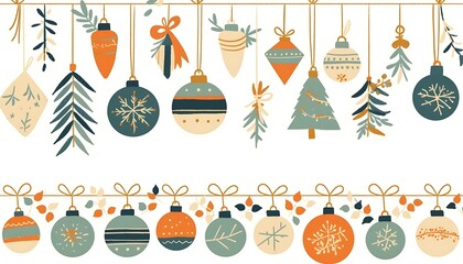 Christmas Ornaments Border Design