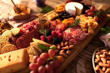 Beautiful arrangement of a charcuterie board