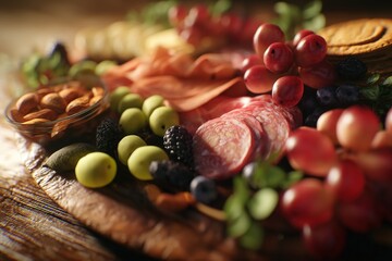 Beautiful charcuterie board closeup