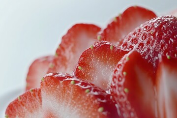 Closeup of slices of strawberry