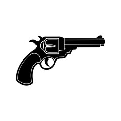 Revolver Silhouette vector illustration