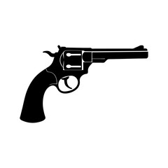 Revolver Silhouette vector illustration