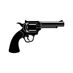 Revolver Silhouette vector illustration