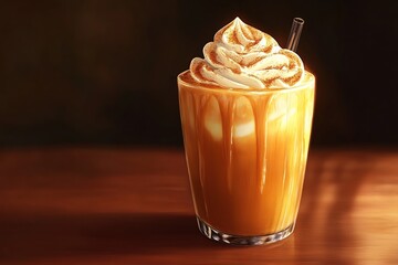 Delicious pumpkin spiced latte coffee drink