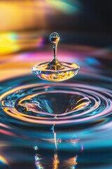 drop of water colourful background