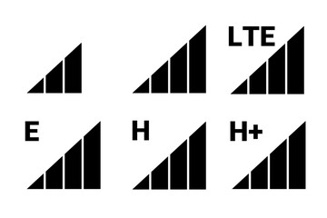 Mobile Network Signal Strength Indicators with Technology Labels