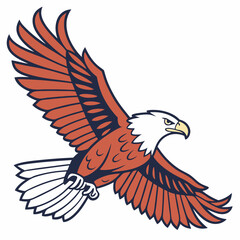 Naklejka premium Flat Cartoon Vector Illustration Eagle Bird