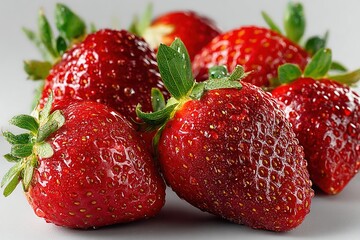 strawberries isolated on white background