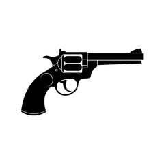 Revolver Silhouette vector illustration