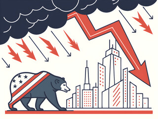 Obraz premium Financial crisis stock market crushed 