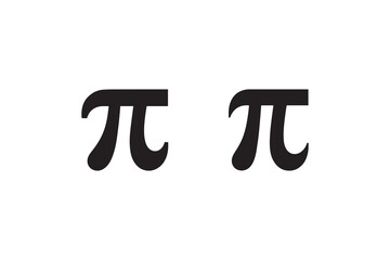 simple Math pi symbol silhouette icon vector isolated in white background	