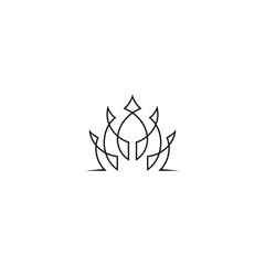 crown logo with line art design style
