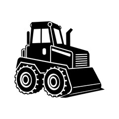Naklejka premium Bulldozer Silhouette vector illustration