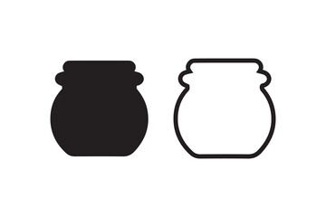 simple Honey jar silhouette icon vector isolated in white background	