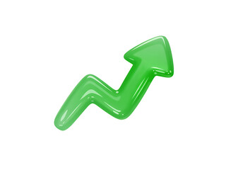 A vibrant green arrow pointing upwards, symbolizing growth, progress, and success.