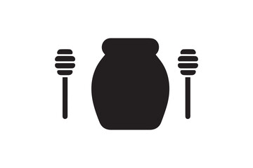 simple Honey jar silhouette icon vector isolated in white background	