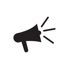 Black Megaphone sign,icon on transparent bg