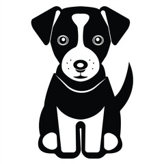 cute black dog icon. vector illustration