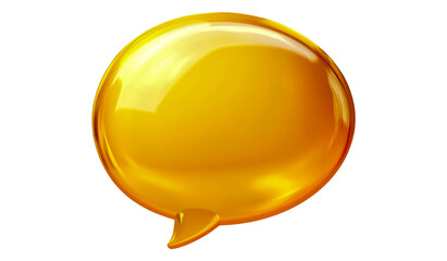 Golden speech bubble icon vector illustration communication dialog message chat shiny gold on a transparent background.