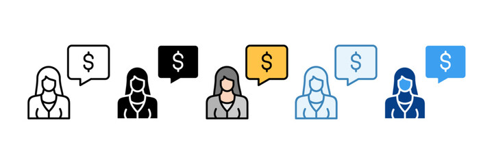 Obraz premium Financial Consulting Icon Set Multiple Style Collection