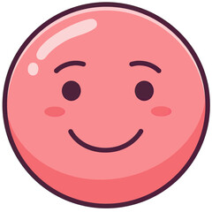 Fototapeta premium Smiling Red Emoji: Expressing pure and uncomplicated happiness, a cheerful red emoji with rosy cheeks radiates positive emotions.