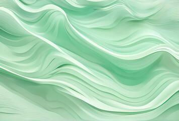 Fototapeta premium Metallic liquid background. Abstract neon texture.holographic foil. Wavy glossy surface in black and green colors Background ,high quality,generative ai