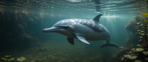 Obraz premium Baiji Dolphin (Yangtze River Dolphin)