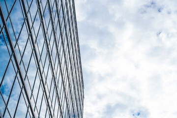 Skyscraper Windows Reflecting Cloudy Sky Modern Architecture and Urban Design