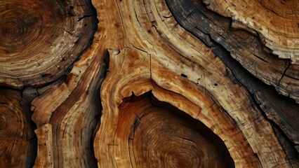 close-up of an abstract tree stump or background with a natural design. unusual wallpaper in the form of paintings. contour of wavy wave art