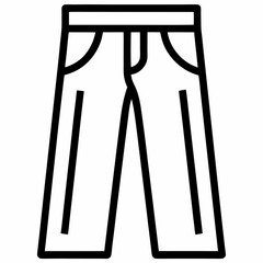 Pants or Trousers Line art vector icon on white background