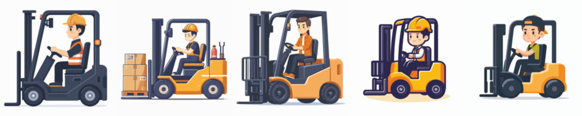 Vector of a forklift driver.