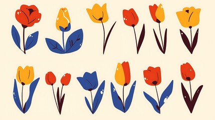 Colorful Tulip Illustrations