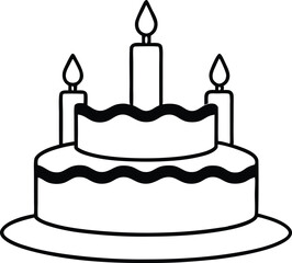 Birthday Cake Line Art Icon